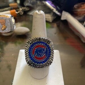 World Series Champions Ring - Blue and Silver Chicago Cubs 2016 Zoborist Size 11